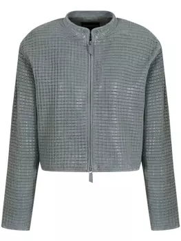 Emporio Armani куртка с геометричными вставками, серый