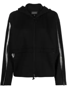 Emporio Armani куртка с капюшоном и логотипом, черный