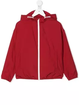 Emporio Armani куртка с капюшоном и логотипом, красный