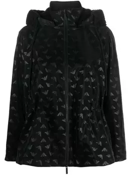 Emporio Armani куртка с капюшоном и логотипом, черный