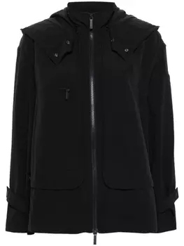 Emporio Armani куртка с капюшоном и нашивкой-логотипом, синий