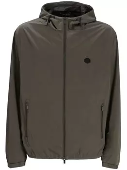 Emporio Armani куртка с капюшоном и нашивкой-логотипом, зеленый