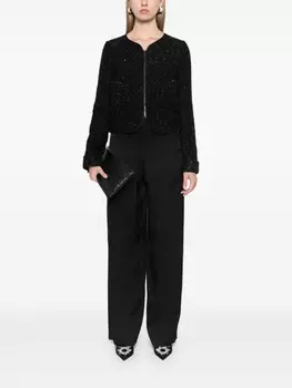 Emporio Armani куртка с люрексом и пайетками, черный