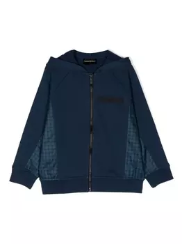 Emporio Armani куртка с нашивкой-логотипом, синий