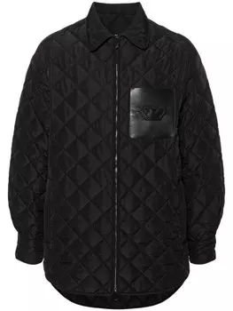 Emporio Armani куртка с тисненым логотипом, черный