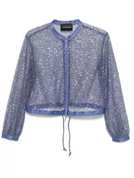 Emporio Armani куртка с вышивкой блестками, фиолетовый