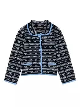 Emporio Armani куртка с жаккардовым логотипом, синий