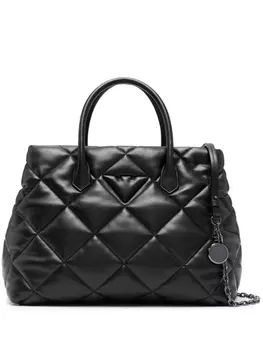 Emporio Armani large diamond-quilted tote bag, черный