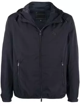 Emporio Armani легкая куртка с нашивкой-логотипом, синий