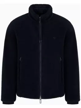 Emporio Armani logo-embroidered reversible jacket, черный
