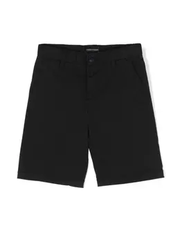 Emporio Armani logo-plaque bermuda shorts, синий