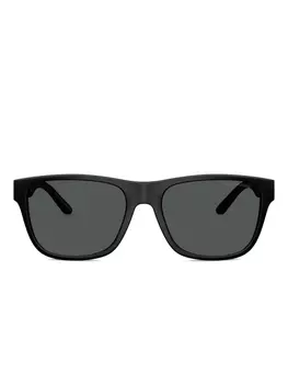 Emporio Armani logo-print солнцезащитные очки, черный