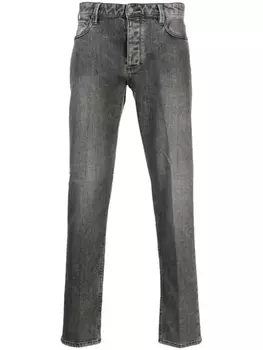 Emporio Armani mid-rise straight-leg jeans, черный