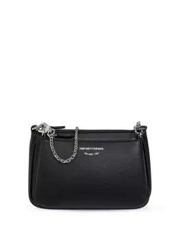 Emporio Armani мини-сумка с принтом оленя и двумя ремешками через плечо, черный