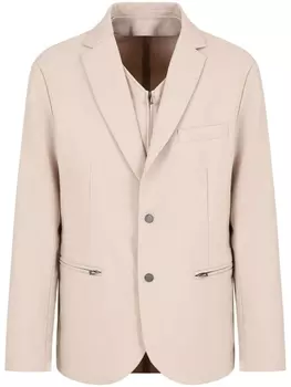 Emporio Armani многослойный однобортный пиджак, нейтральный цвет