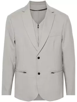 Emporio Armani многослойный однобортный пиджак, серый