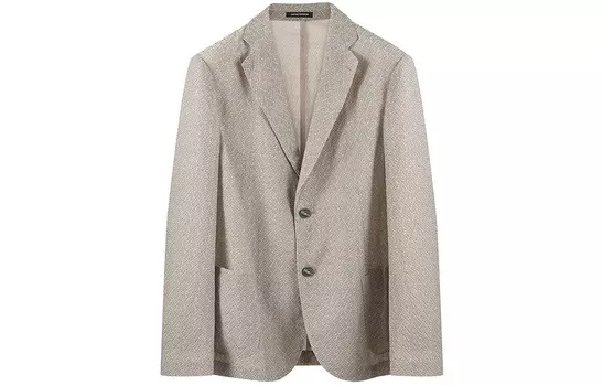 EMPORIO ARMANI Мужской деловой пиджак FW23, светло-коричневый, льняной