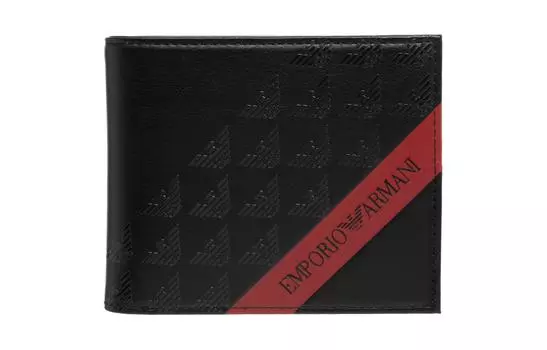 EMPORIO ARMANI Мужской полиуретановый кошелек, черный