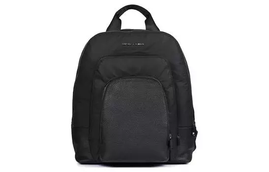 EMPORIO ARMANI Мужской рюкзак-туба из ткани с коровьей кожей, черный