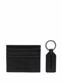 Emporio Armani набор из картхолдера и брелка, черный