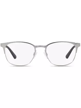 Emporio Armani очки в круглой оправе, серебряный