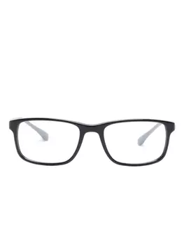 Emporio Armani очки в прямоугольной оправе с логотипом, черный