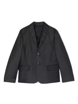 Emporio Armani однобортный блейзер с монограммой, синий