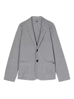 Emporio Armani однобортный блейзер в ломаную клетку, синий