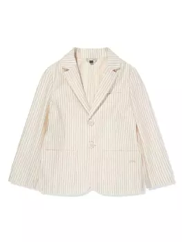 Emporio Armani однобортный блейзер в полоску, нейтральный цвет