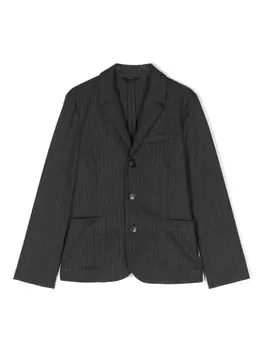 Emporio Armani однобортный блейзер в тонкую полоску, серый