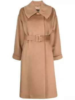 Emporio Armani пальто с поясом, коричневый