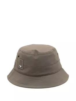 Emporio Armani панама с нашивкой-логотипом, серый