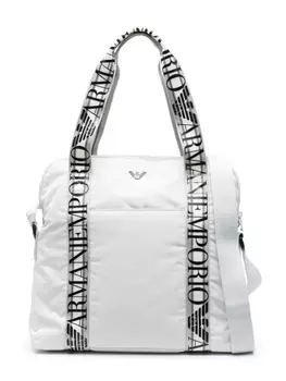 Emporio Armani пеленальная сумка с логотипом, серый
