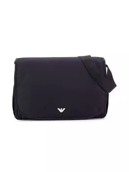 Emporio Armani пеленальная сумка с металлическим логотипом, синий