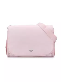 Emporio Armani пеленальная сумка с металлическим логотипом, розовый