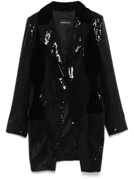 Emporio Armani пиджак с пайетками, черный