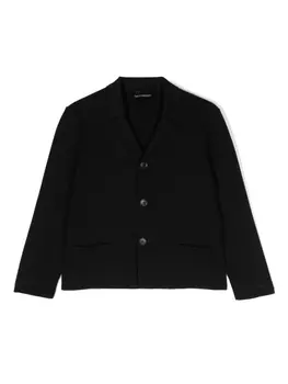 Emporio Armani пиджак с вышитым логотипом, синий