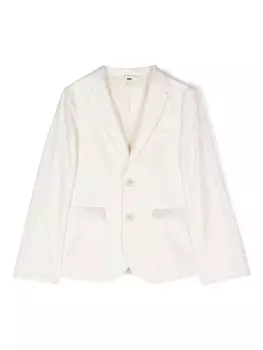 Emporio Armani пиджак с жаккардовым логотипом, нейтральный цвет