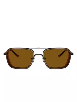 Emporio Armani pilot-frame солнцезащитные очки, коричневый