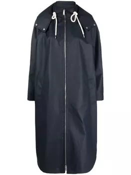 Emporio Armani плащ Coordinates с капюшоном и логотипом, синий