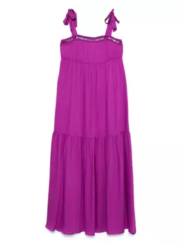 Emporio Armani платье макси с логотипом, фиолетовый