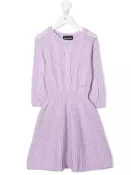 Emporio Armani платье миди фактурной вязки, фиолетовый