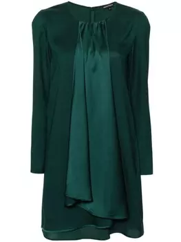 Emporio Armani платье с длинными рукавами и драпировкой, зеленый