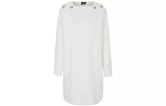 EMPORIO ARMANI Платье с длинными рукавами женское белое