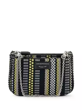 Emporio Armani плетеная сумка на плечо, черный