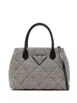 Emporio Armani плетеная сумка-тоут, черный