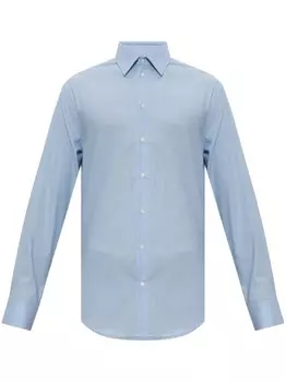 Emporio Armani полосатая хлопковая рубашка, синий