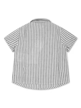 Emporio Armani полосатая рубашка с короткими рукавами, серый