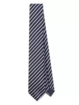 Emporio Armani полосатый шелковый галстук, синий