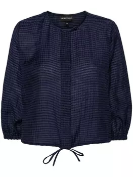 Emporio Armani полупрозрачная блузка, синий
